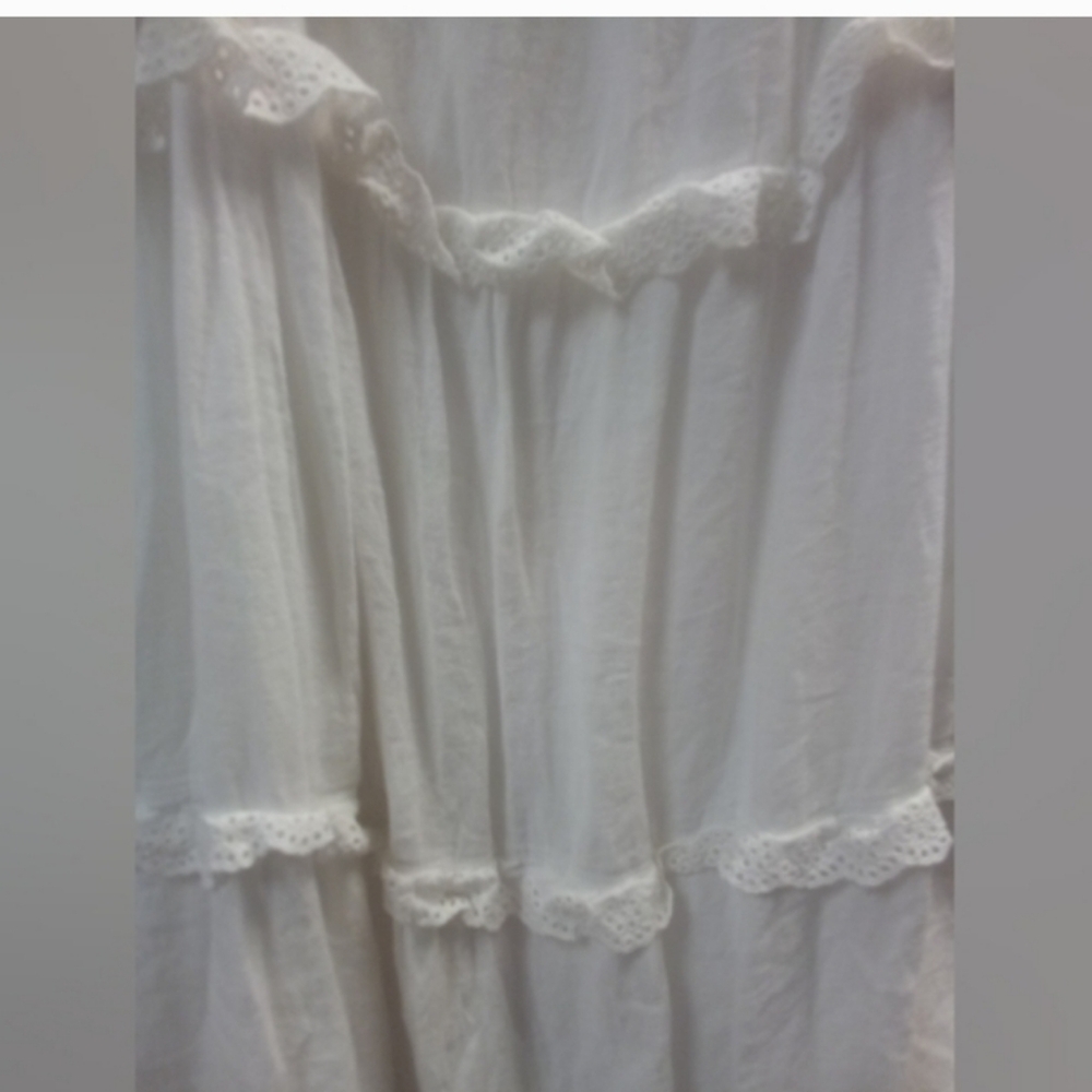 RAILS " Carlyn " White Mini Dress Tie Straps Ruffle Tiered Dress LARGE - Picture 5 of 16
